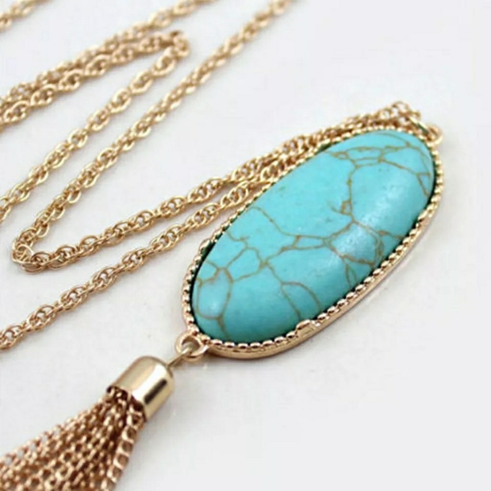 Abalone Druzy Tassel Necklace